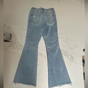 Flying Monkey Distressed High Rise Light Blue Flare Women Jeans size 28 x 32
